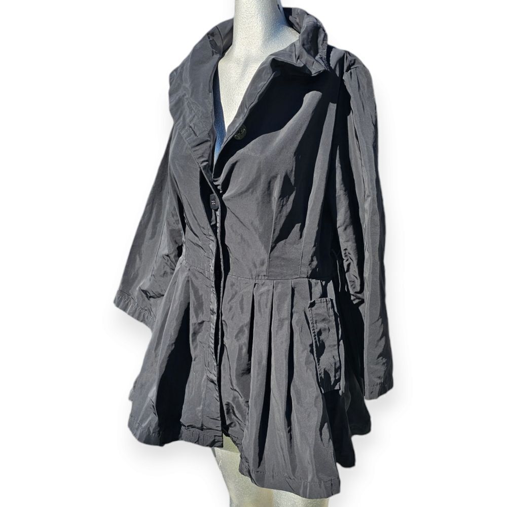 ✨ Fit & Flare Button-Front Jacket / Coat – Black ✨